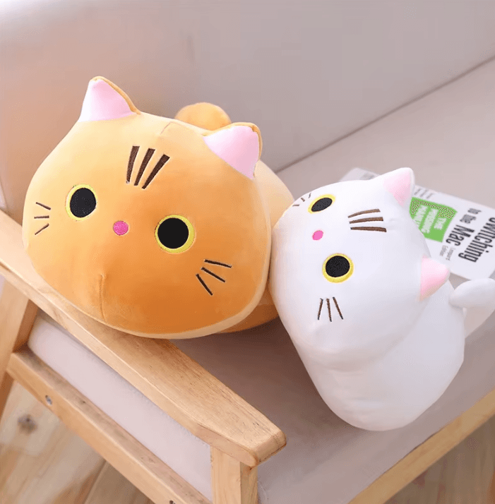 Almohada de felpa de gato suave y bonito de 20cm, cojín para sofá, juguete de peluche Kawaii